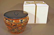 Antique mizusashi with veneered box DA01